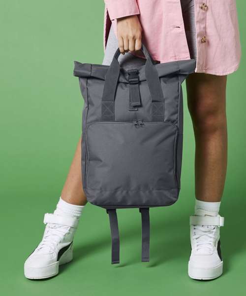 Twin handle roll-top backpack
