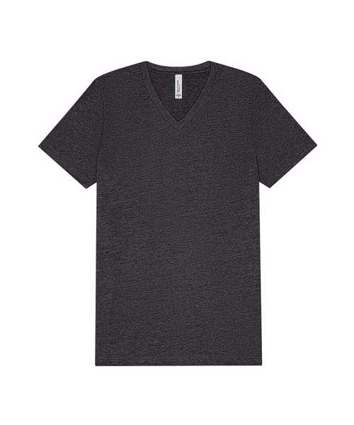 Unisex heather CVC short sleeve v-neck tee