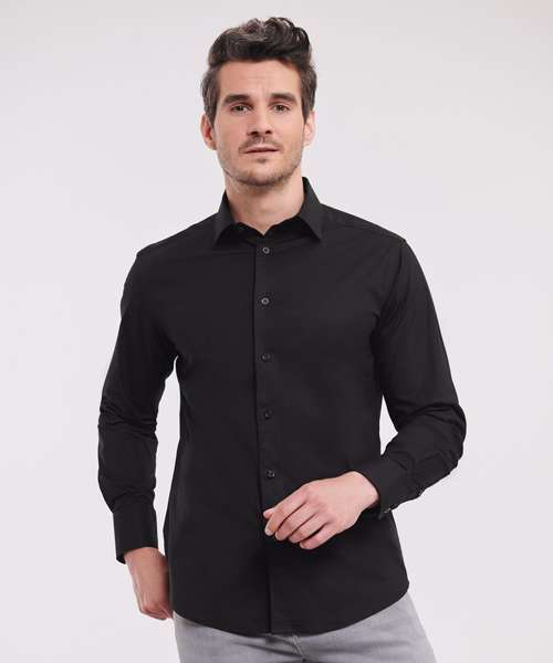 Long sleeve easycare fitted shirt