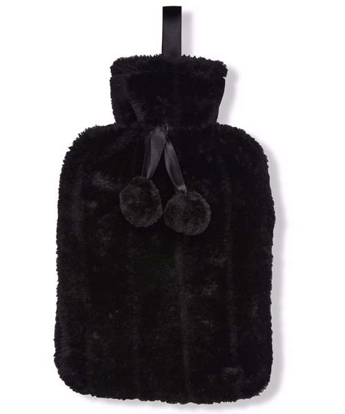 Luxury classic faux fur hot water bottle and cover